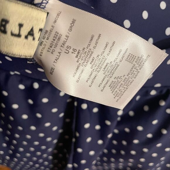 Talbots Navy with White Polka Dots Two Piece Swim Suit Size U.S. 16 - Picture 13 of 15